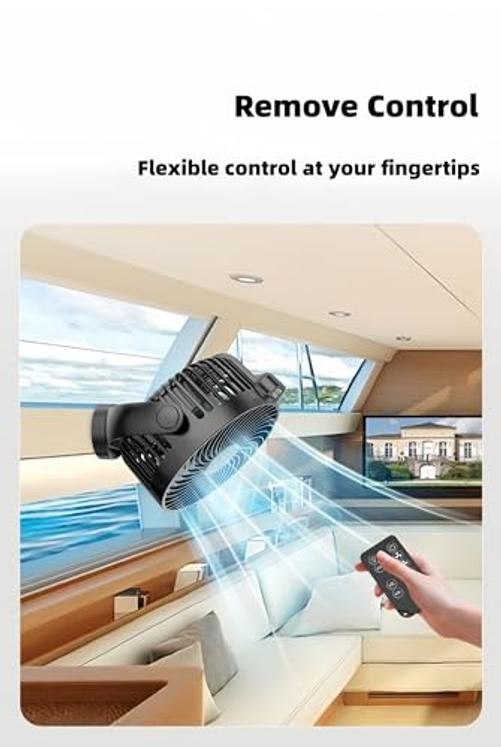 Magnetic Cruise Approved Fan with LED Display, 12000mAH Battery Operated 1-Pack