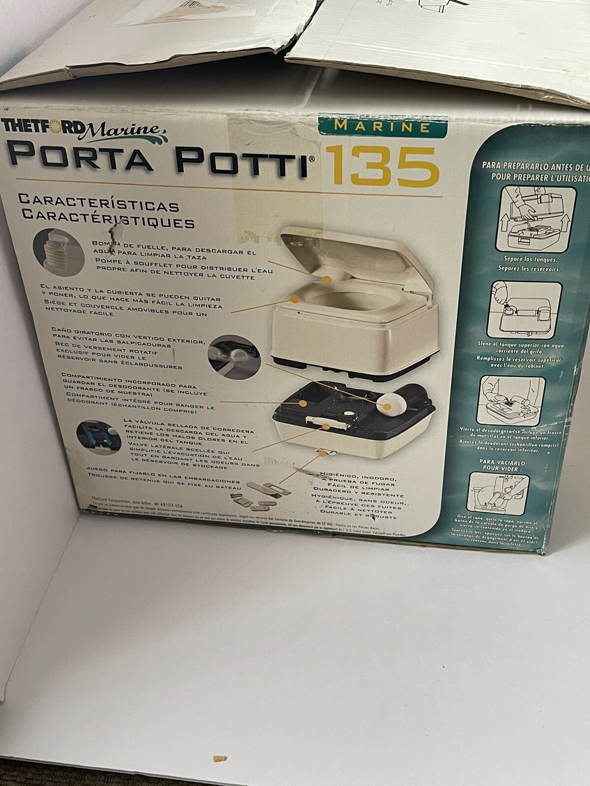 THETFORD Marine RV Porta Potti 135 NIB Camping Boating