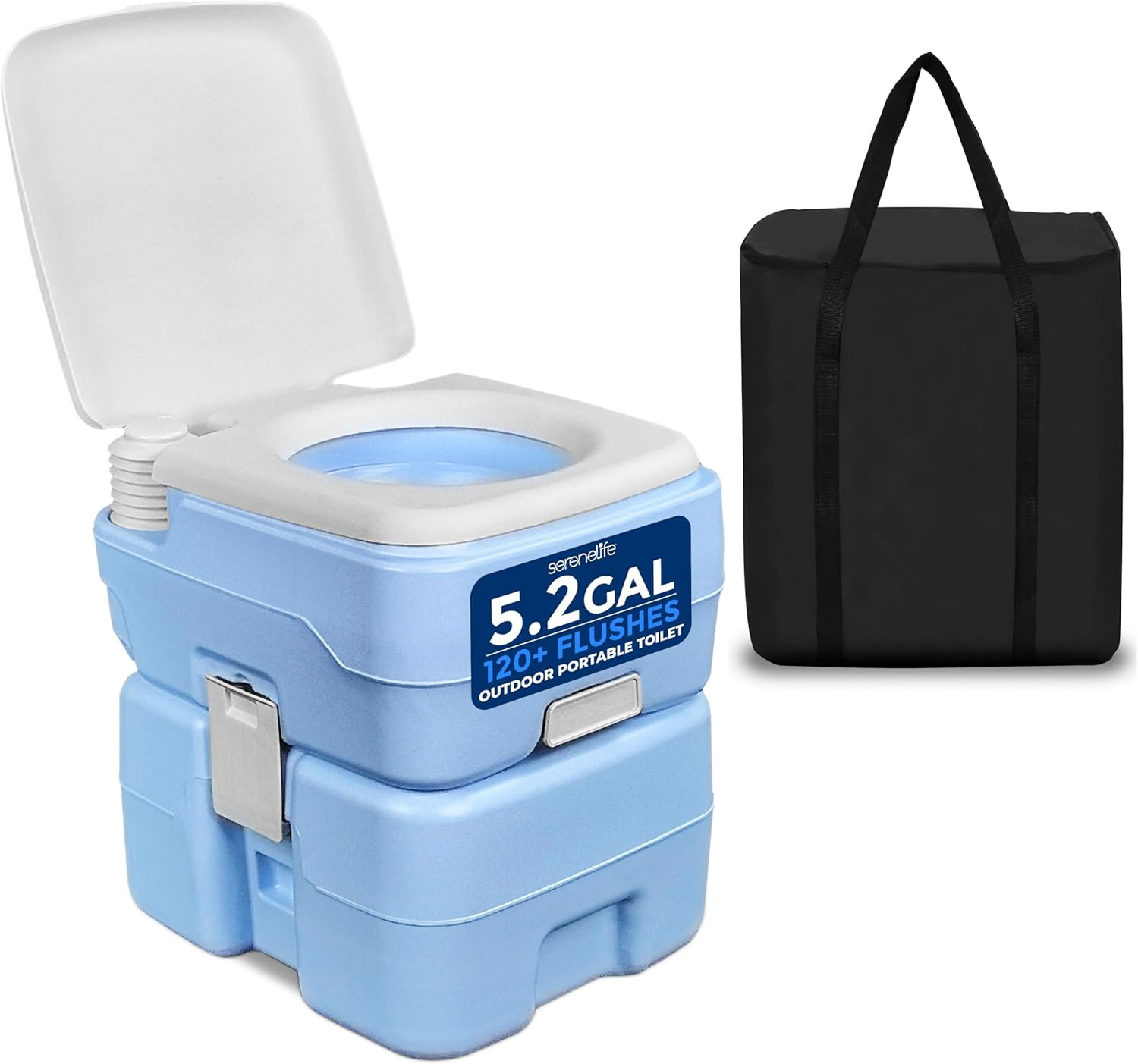 5.2 Gal Portable Camping Toilet for Adults, 100+ Flushes Porta Potty Camp Toilet