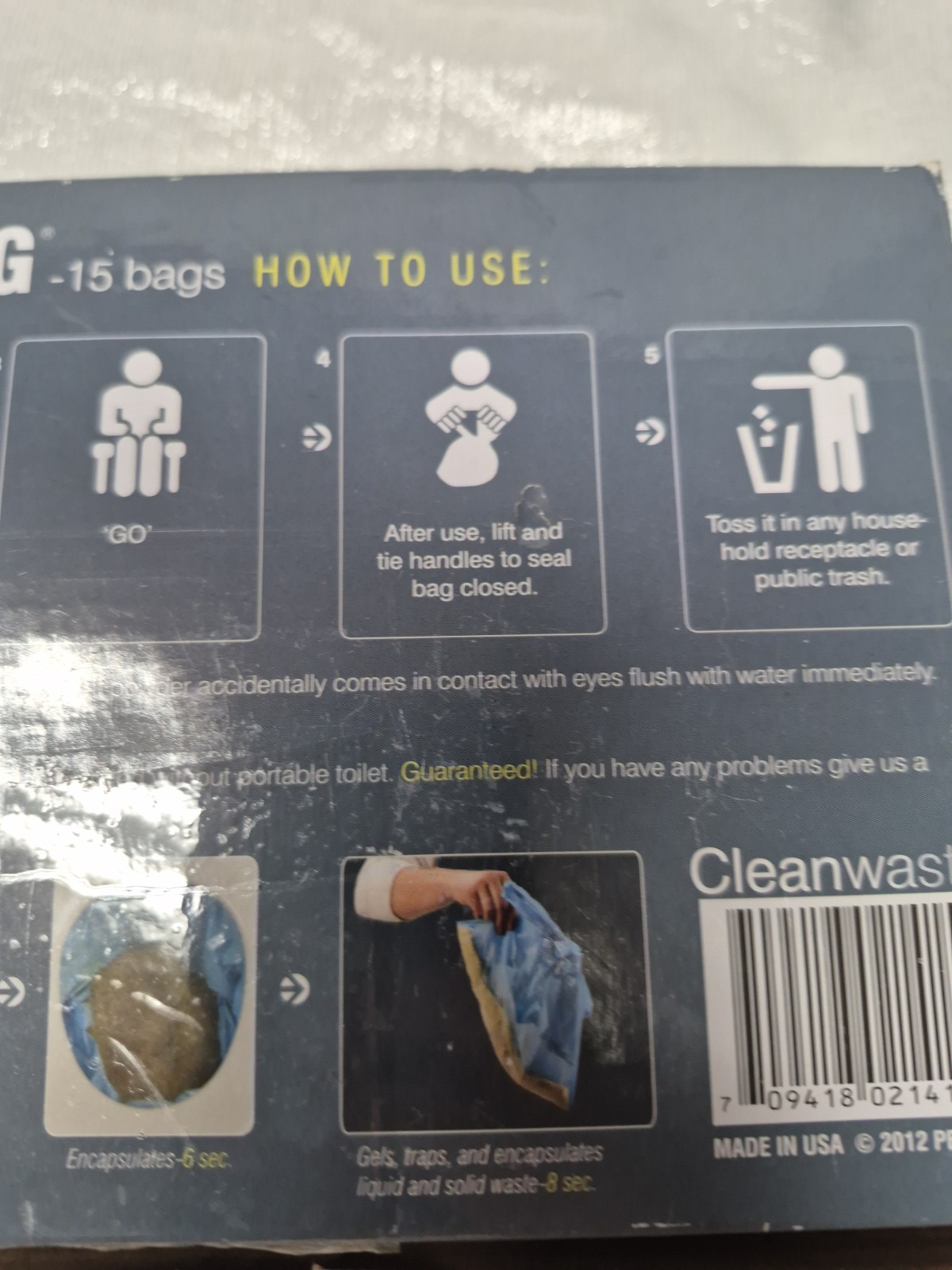 Cleanwaste Toilet in a Bag 15 Bags Plus Supplies- Camping Outdoor Bathroom To Go