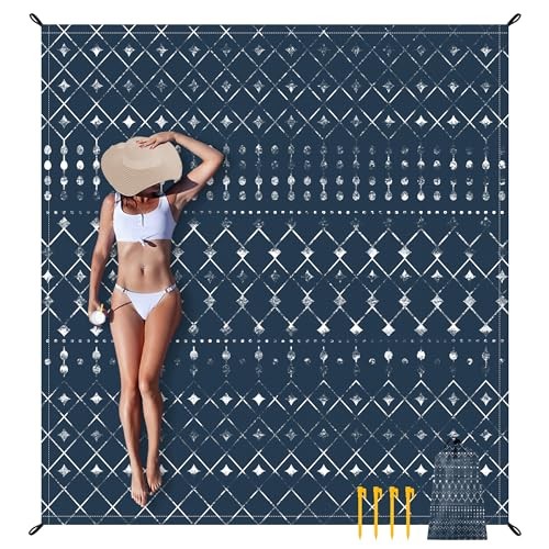 Beach Blanket Waterproof Sandproof, Large Beach Picnic Blankets Foldable Sand