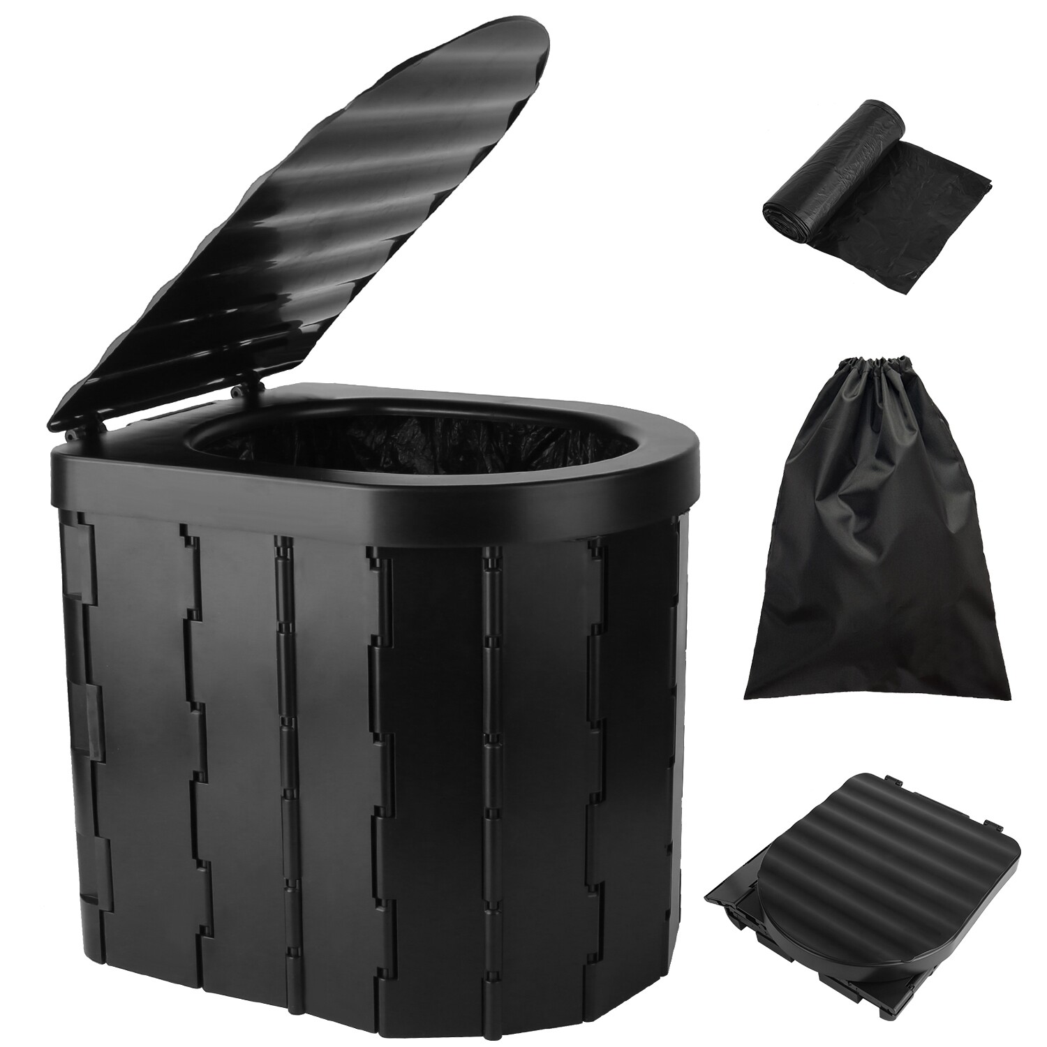 Upgrade XL Portable Folding Toilet for Camping, Compact Camping Potty with lid