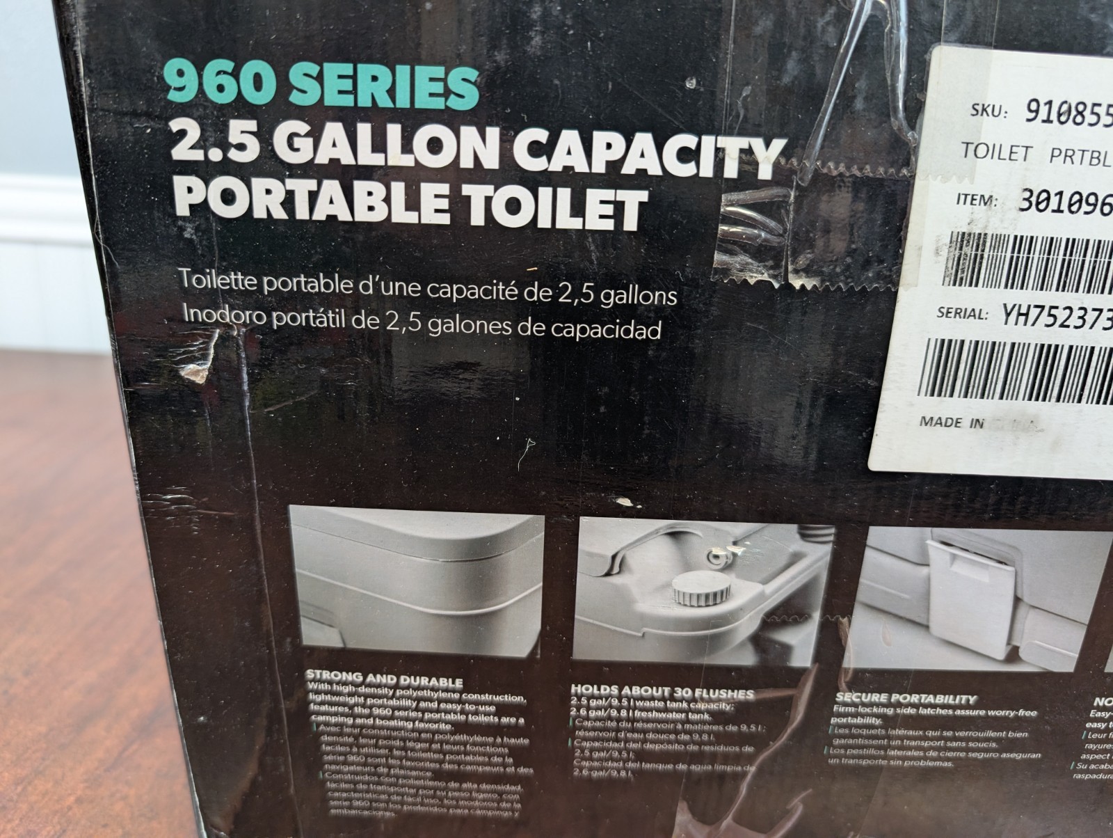 Dometic Series 960 2.5 Gallon Capacity Portable Toilet Head Camping Off Grid