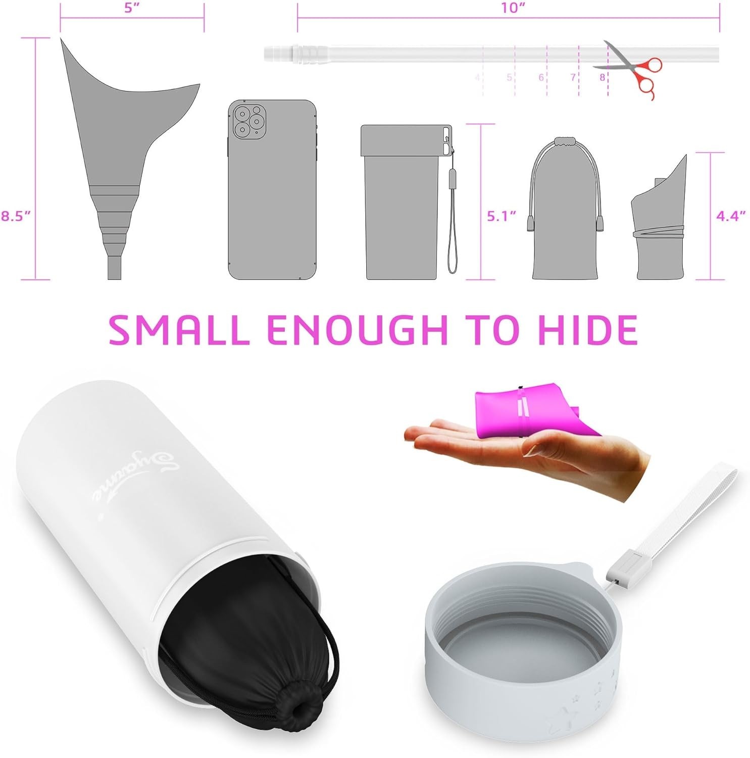 Portable Reusable Female Urination Device – Travel-Friendly Pee Funnel in Purple