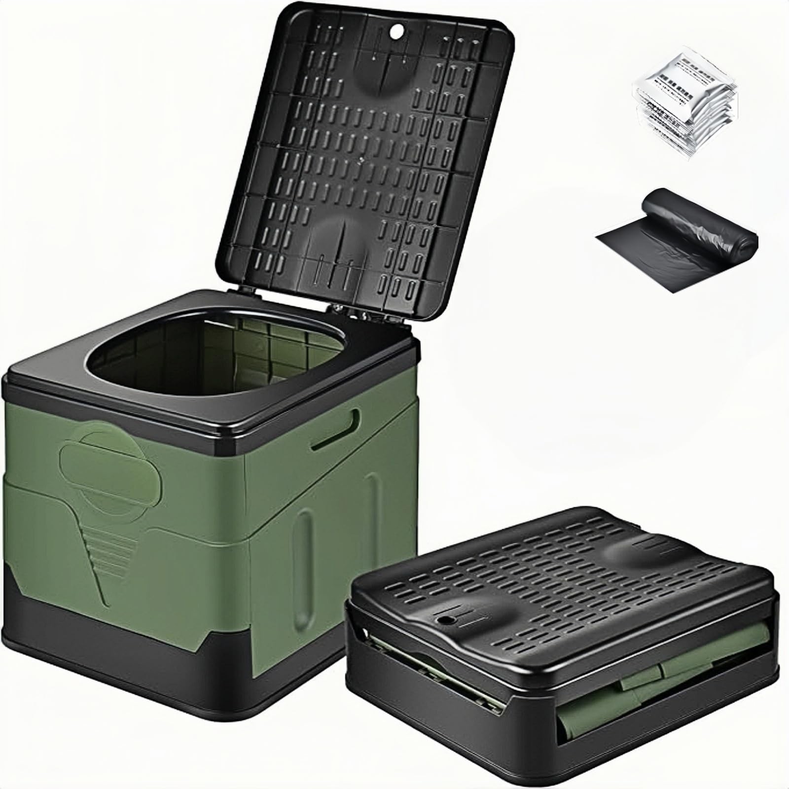 Portable Foldable Camping Toilet for Adult, Large Travel Porta Potty for Men&…