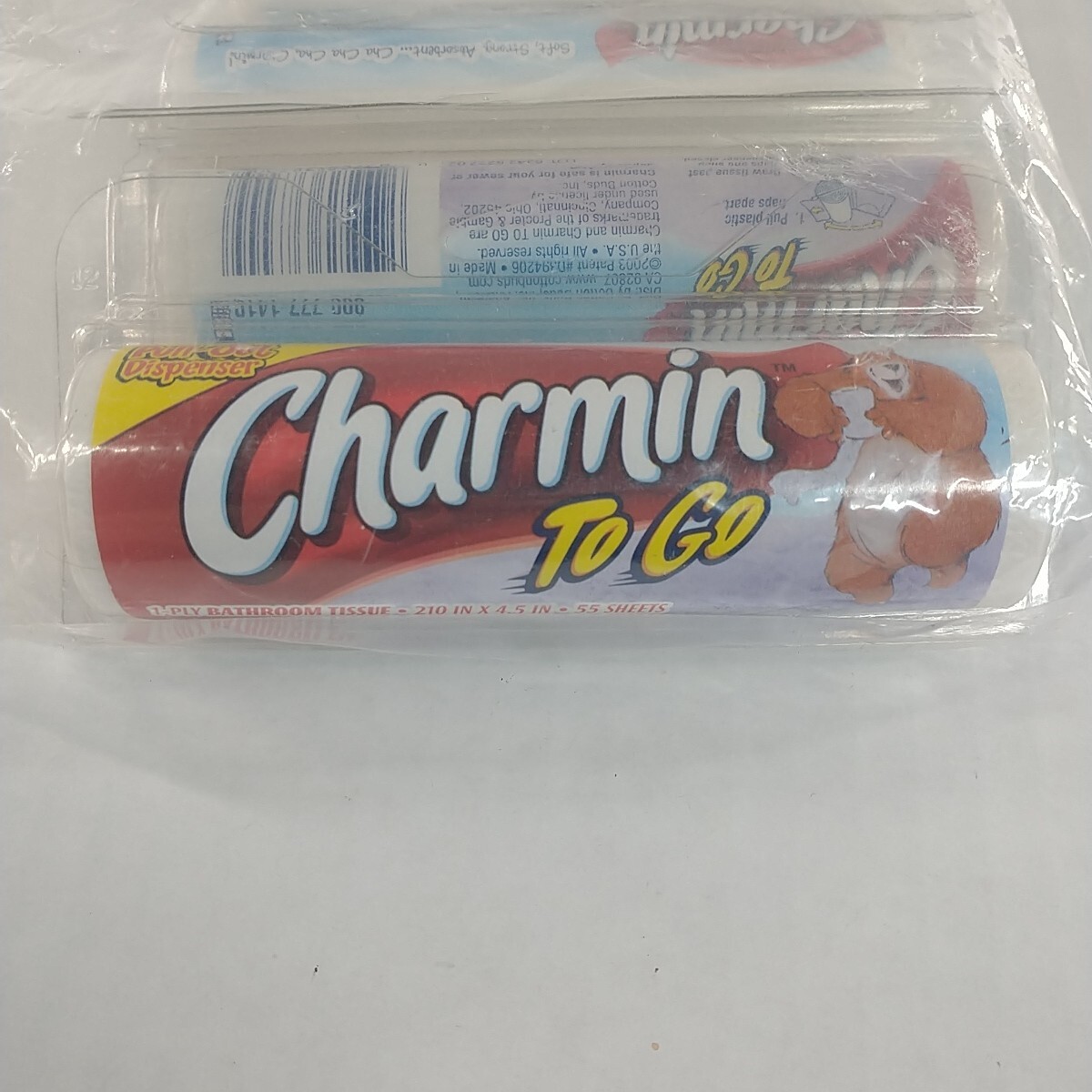 Lot 4 Charmin To Go Toilet Paper 1-Ply Bath Tissue 55 Sheets Pull out Dispenser