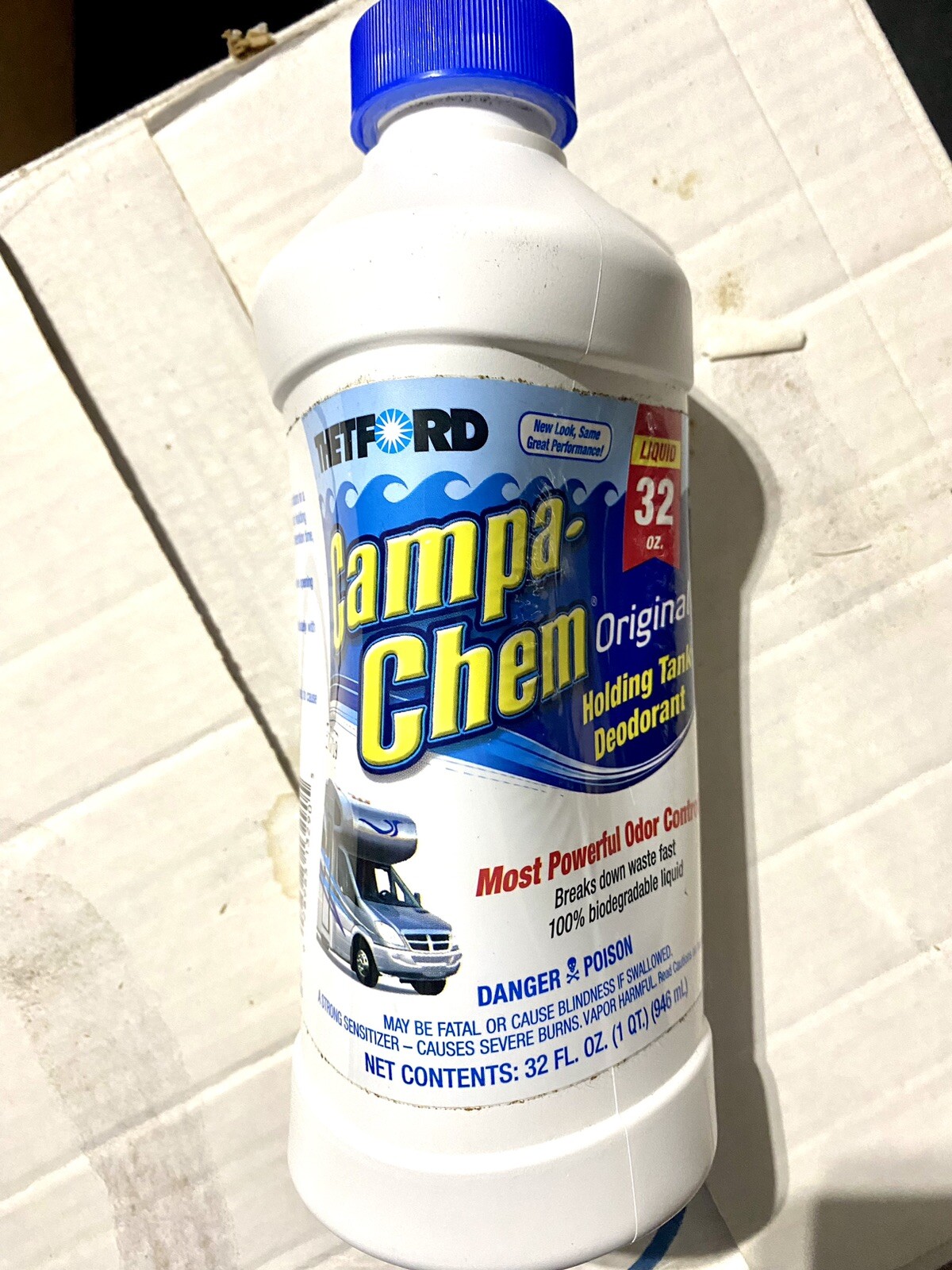 Thetford Camping Porta Potti 135 Sanitized in Box w 32 Oz Camp Chem Used 2X