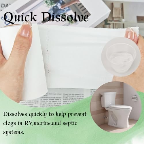 Portable Pack Travel Toilet Paper Rolls, Individually Wrapped for 6 White
