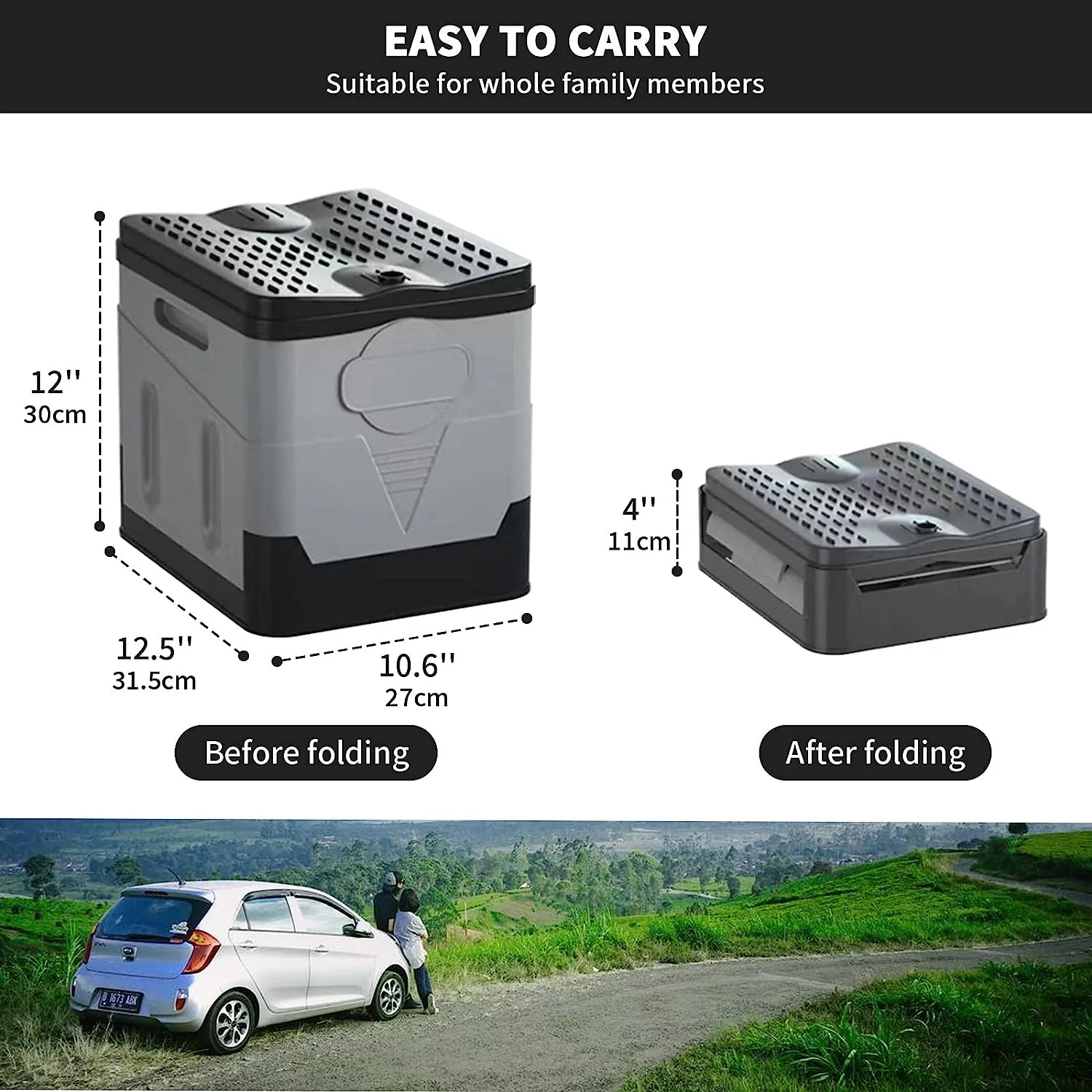 Portable Toilet for Camping, Outdoor Waterproof Travel Folding Toilet，Camping Po