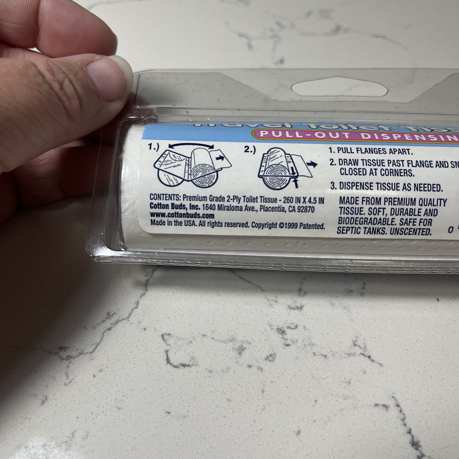 CottonBud Travel Toilet Paper Tissue for Camping, Travel & Restrooms NOS Sealed