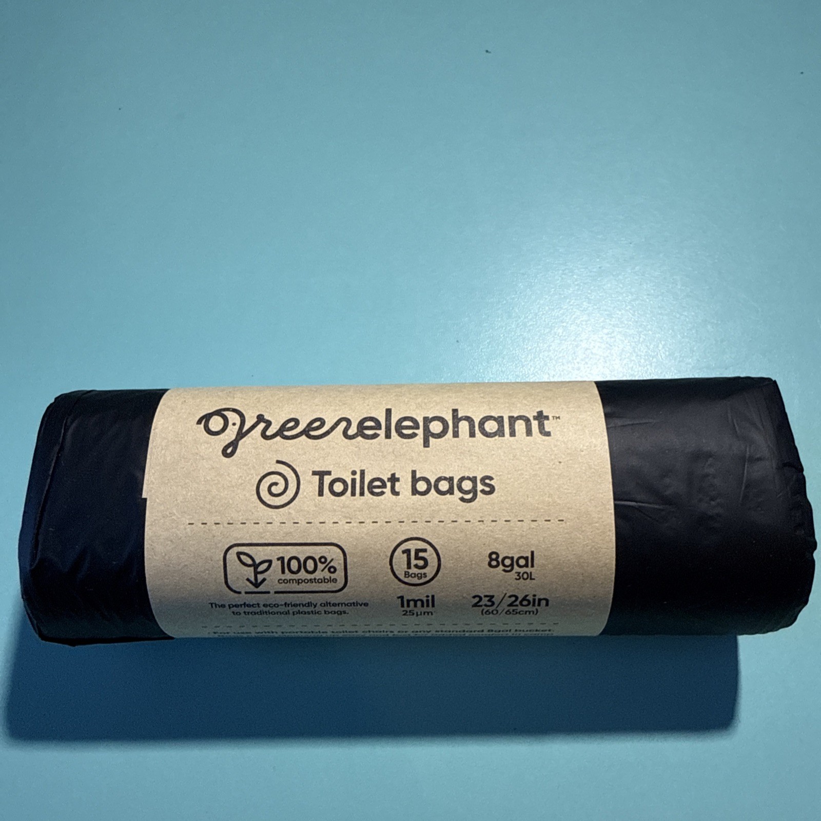 Portable Toilet Bags – Camping 15 Count (Pack of 1), Black