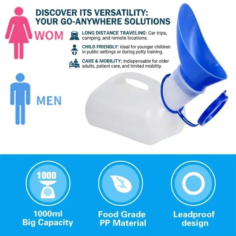 Unisex Urinal Bottle (1 Pack) 1000 ML – Portable Urinal Bottle For Men And Women