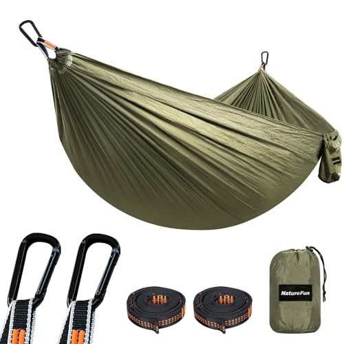 NATUREFUN Ultra-Light Travel Camping Hammock | 300kg Load 275x140cm Army-green