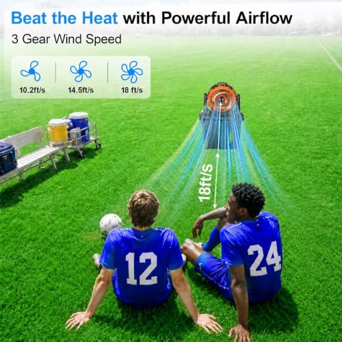 1.35 Gal Portable Misting Fan, Outdoor Fans for Patios, [Max 30H] Light Orange