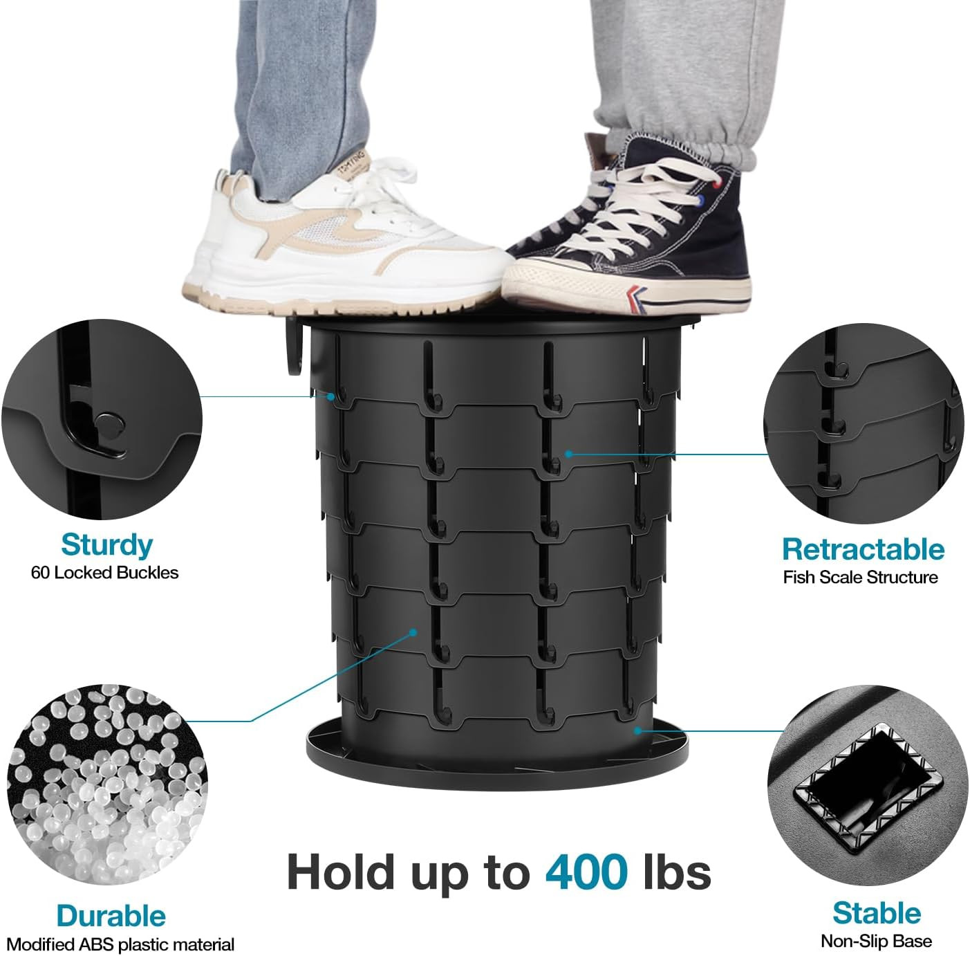 Upgrade Retractable Portable Toilet Travel Toilet Adjustable Height Camping Toil