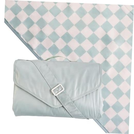 Waterproof Picnic Blanket | 5’x7′ 100% Recycled Polyester, Sage Checkers