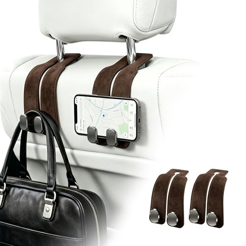 Car Hooks, Car Seat Headrest Hooks for Purses and Bags-Pack | Car 2 Brown