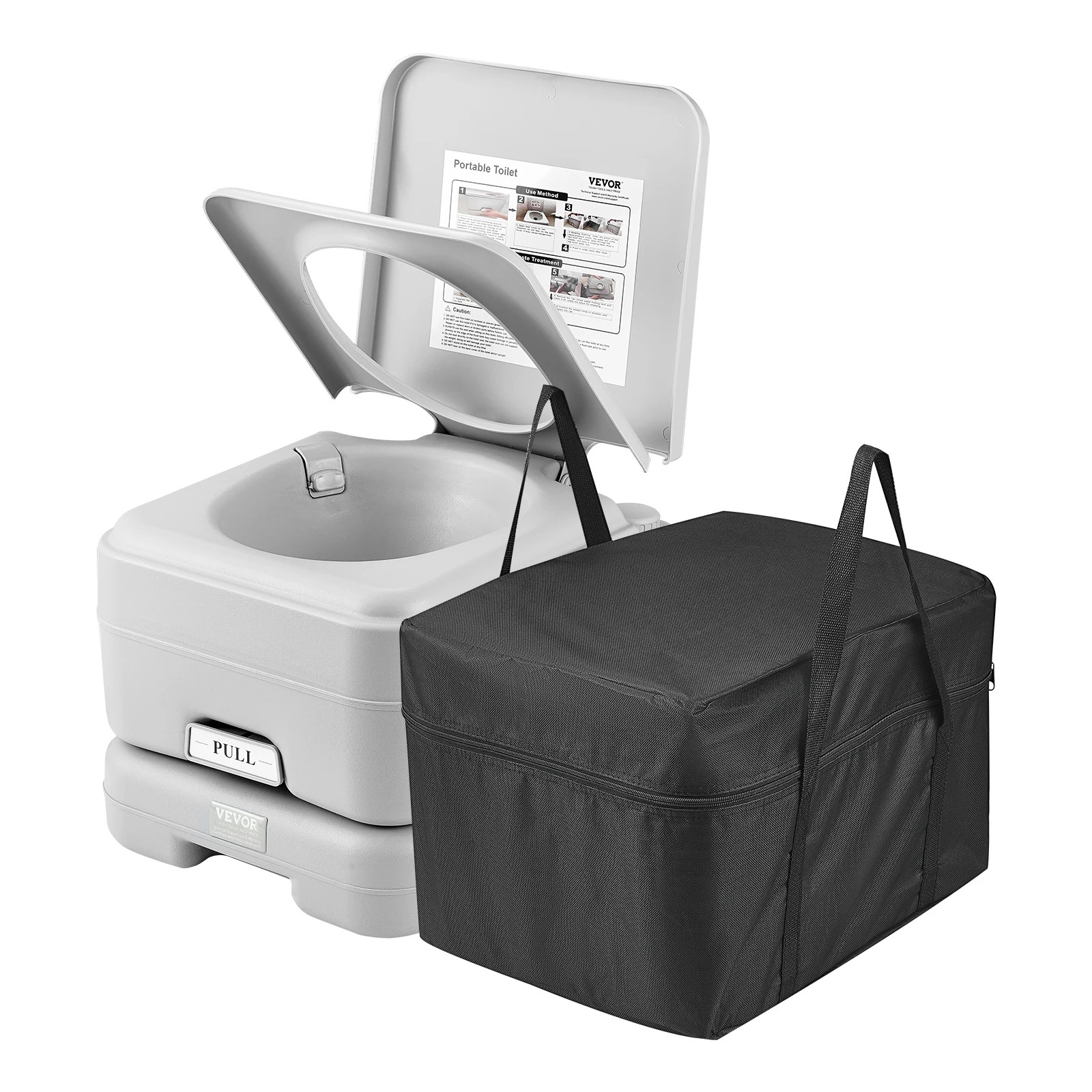 SucceBuy Portable Toilet for Camping Porta Potty Push Button Pressurized Flush