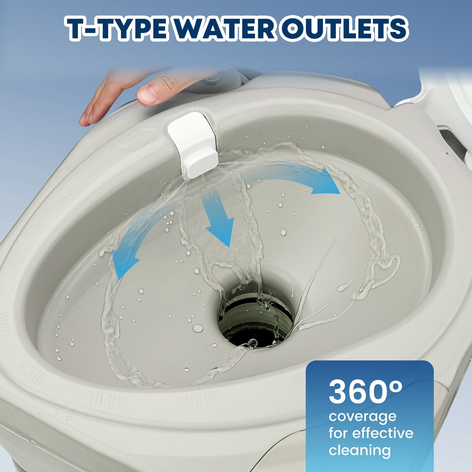 Portable Toilet with Phone Stand 5.3 Gal 20L Porta Potty for Adults