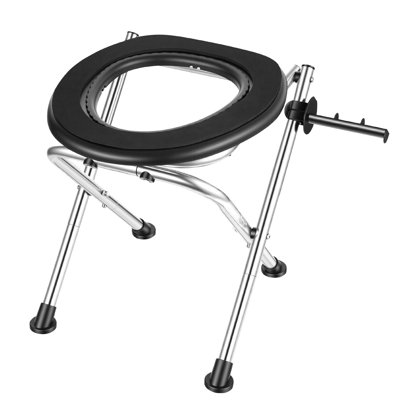 Portable Camping Toilet, 350 lbs Capacity, Stainless Steel, Foldable, Soft Seat,