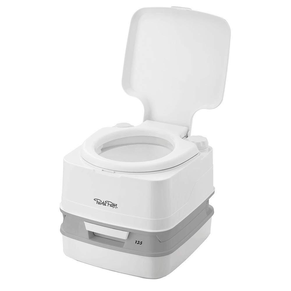 Thetford Porta Potti 135 Marine RV Camping Toilet w/ Hold Down Kit