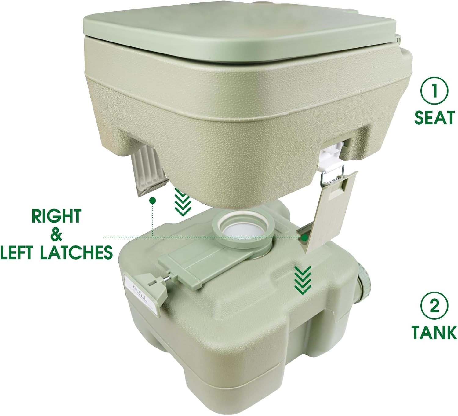 Portable Toilet 5 Gallon 20L Flush Travel Camping Outdoor/Indoor Commode Potty