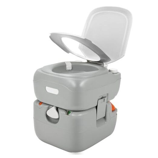 Portable Toilet 5.8 Gallon, Camping Porta Potty, RV Toilet with Standard Seat