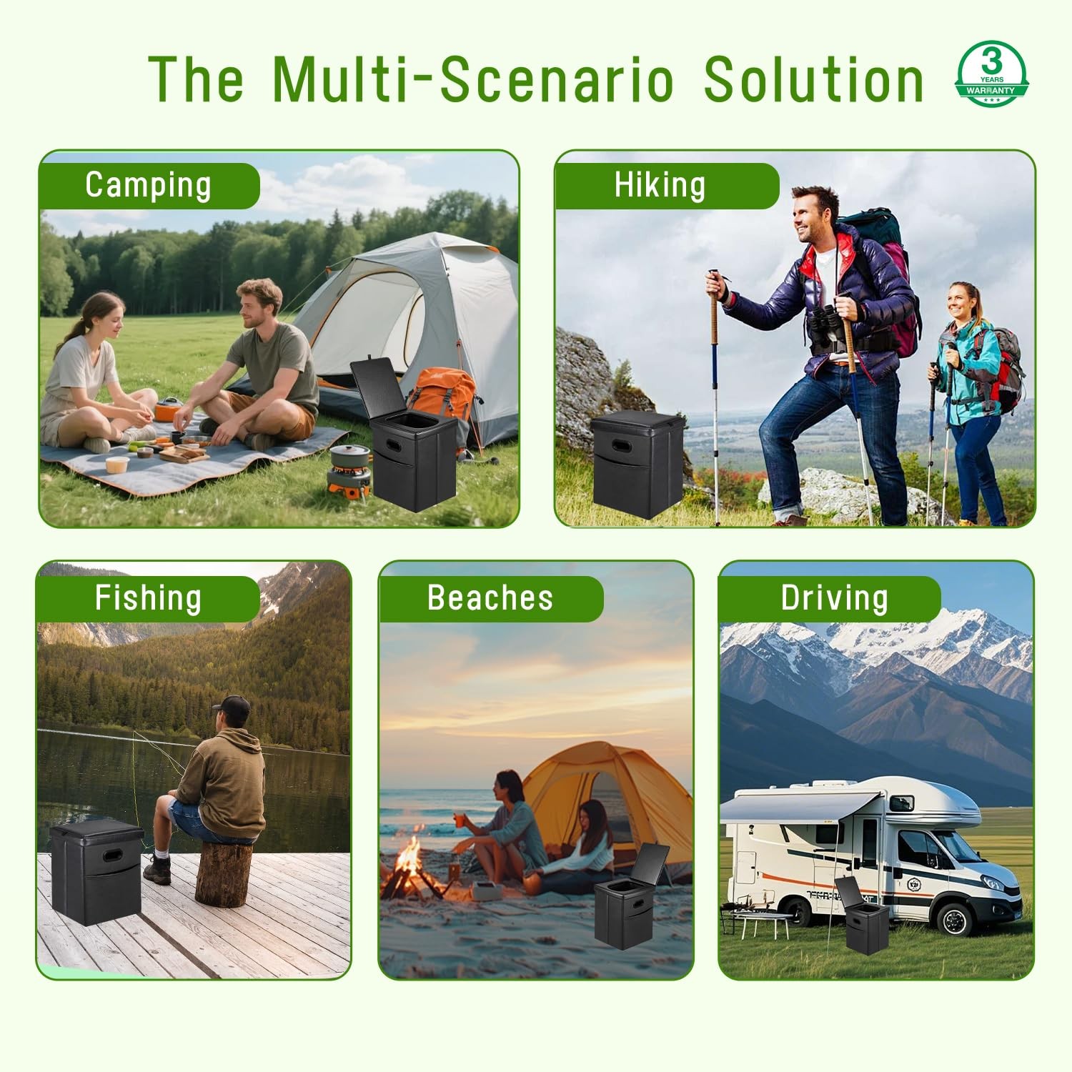 Panmout 16.5″ XL Portable Toilet for Camping, Foldable Travel Toilet for Adults