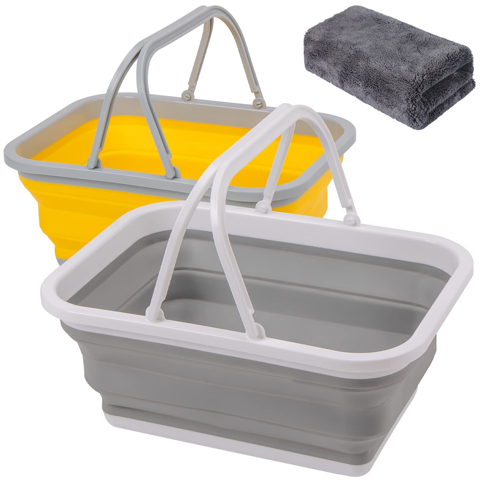 Collapsible Sink With Handle Towel 2.37 Gal / 9l Foldable Wash Basin For Washing