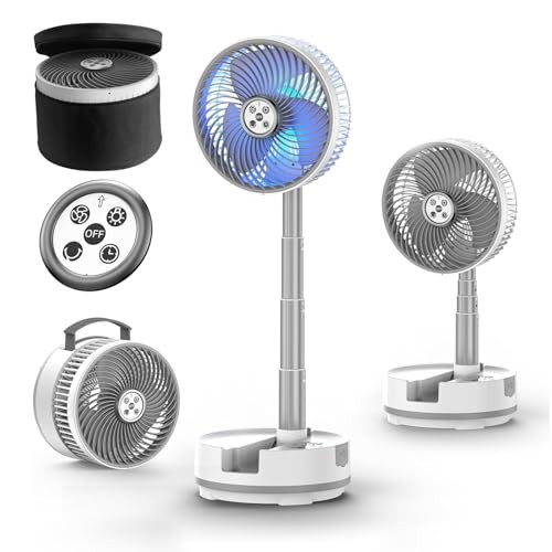 Socool 20000mAh 8″ Portable Fan Battery Operated Fans, Oscillating 8inch White