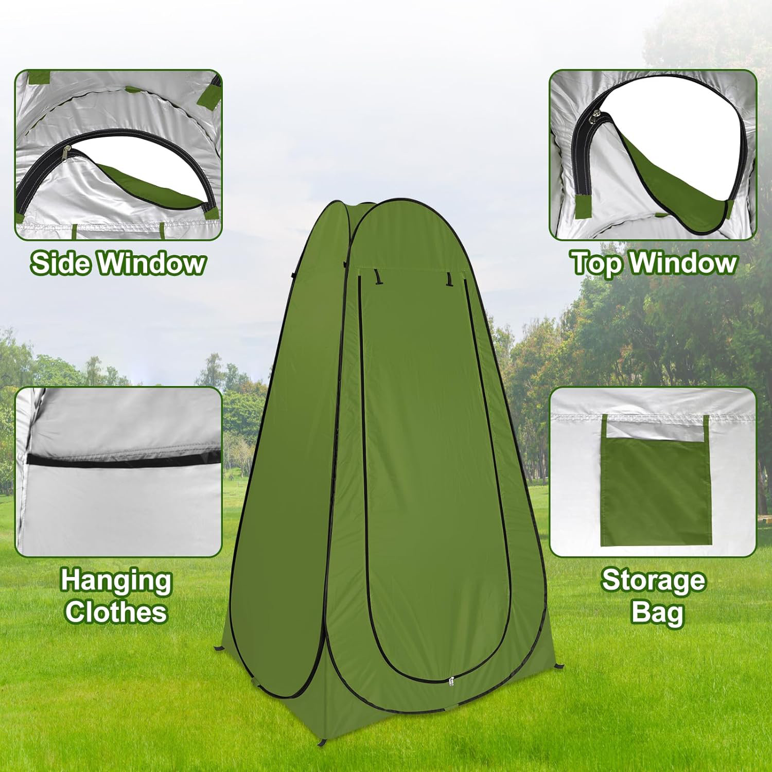 Outdoor Portable Camping Toilet Kit For Adults Pop Up Privacy Tent Camp Toilet