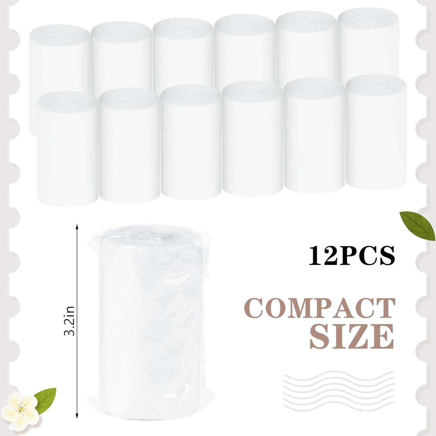 12 Packs Packable Camp Toilet Tissue Soft Travel Toilet Paper – Coreless Trav…