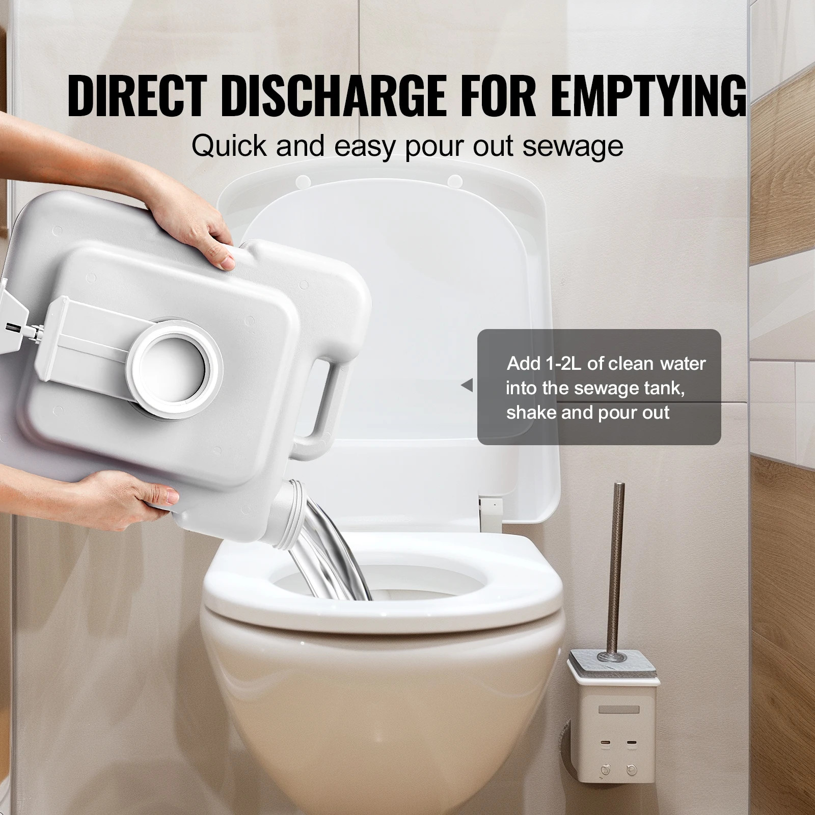 SucceBuy Portable Toilet for Camping Porta Potty Push Button Pressurized Flush
