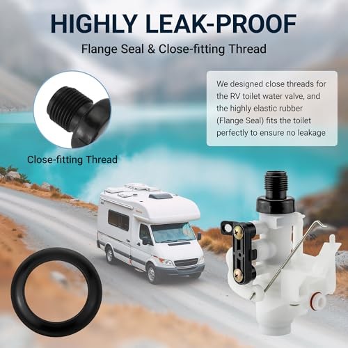 3705 3688 3687 3653 RV Toilet Water Valve Kit, Freeze-resistant & Leak 1
