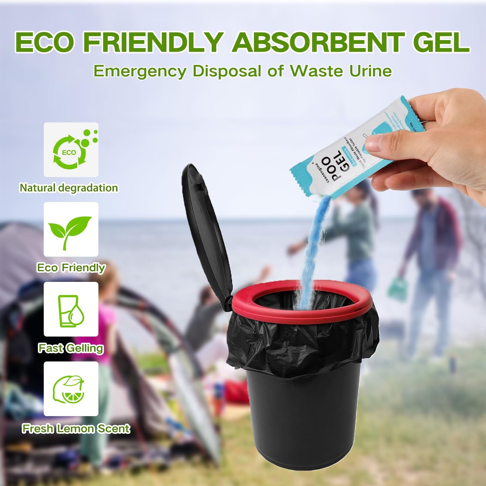 oceanengine Portable Toilet Absorbent Gel, Portable Toilet Powder Poo Urine P…