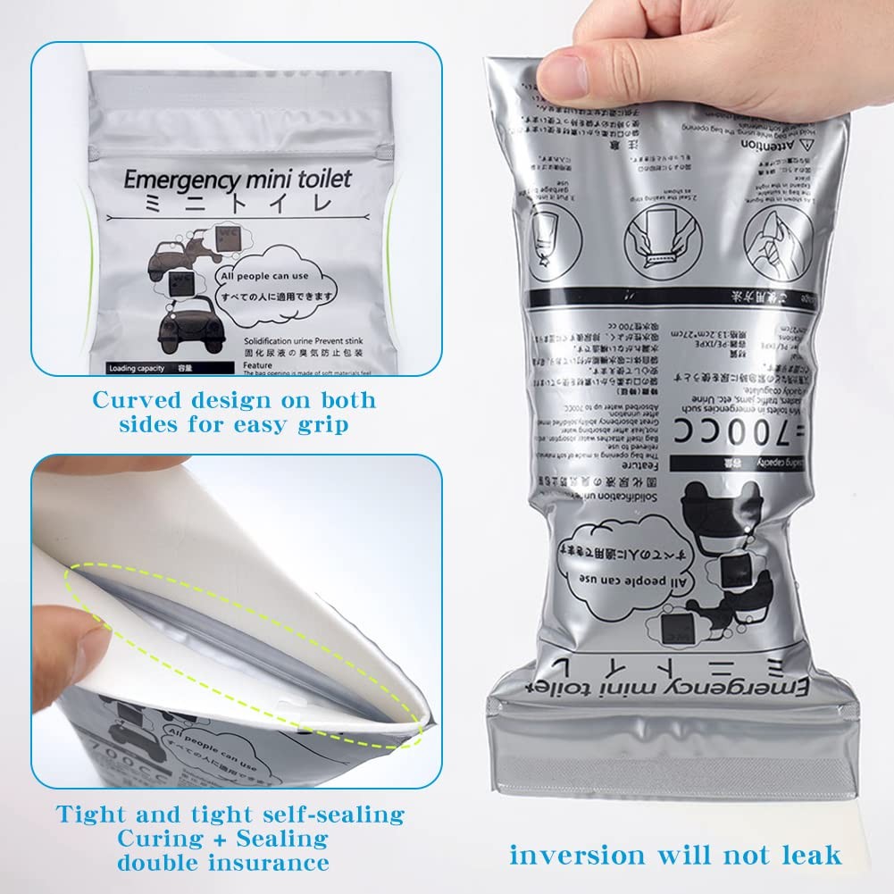 Disposable Urine Bags, 700ml Portable Urine Bag for Camping Travel Car Jam Ou…