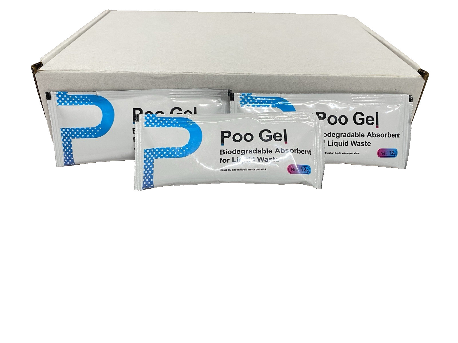 50-Pack Poo Gel for Portable Toilet Absorbent Poo Powder for Liquid Waste New