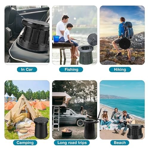 XXL Portable Camping Toilet – 880lbs Capacity, Adjustable 19.7″ Height, Collapsi