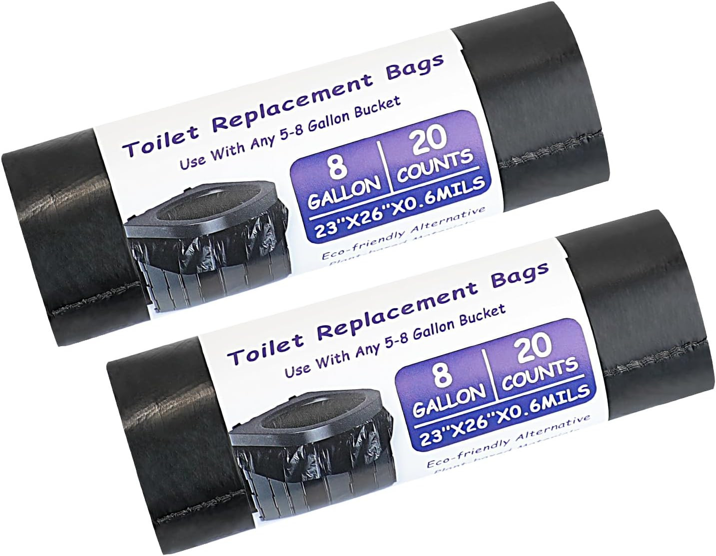 80 PCS Biodegradable Camping Toilet Bags, 22L Capacity, Portable Toilet Bags Fo