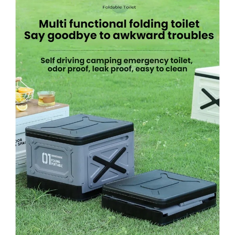 Car Portable Toilet SUV Foldable Potty Self Drive Travel Camping Emergency Loo