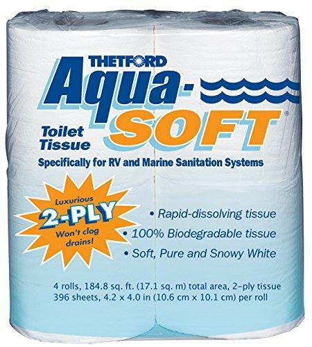 Aqua-Soft Toilet Tissue – Toilet Paper for RV and marine – 2-ply – Thetford