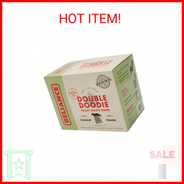 Reliance Products 2683-03 Double Doodie Toilet Waste Bags (6-Pack), Black