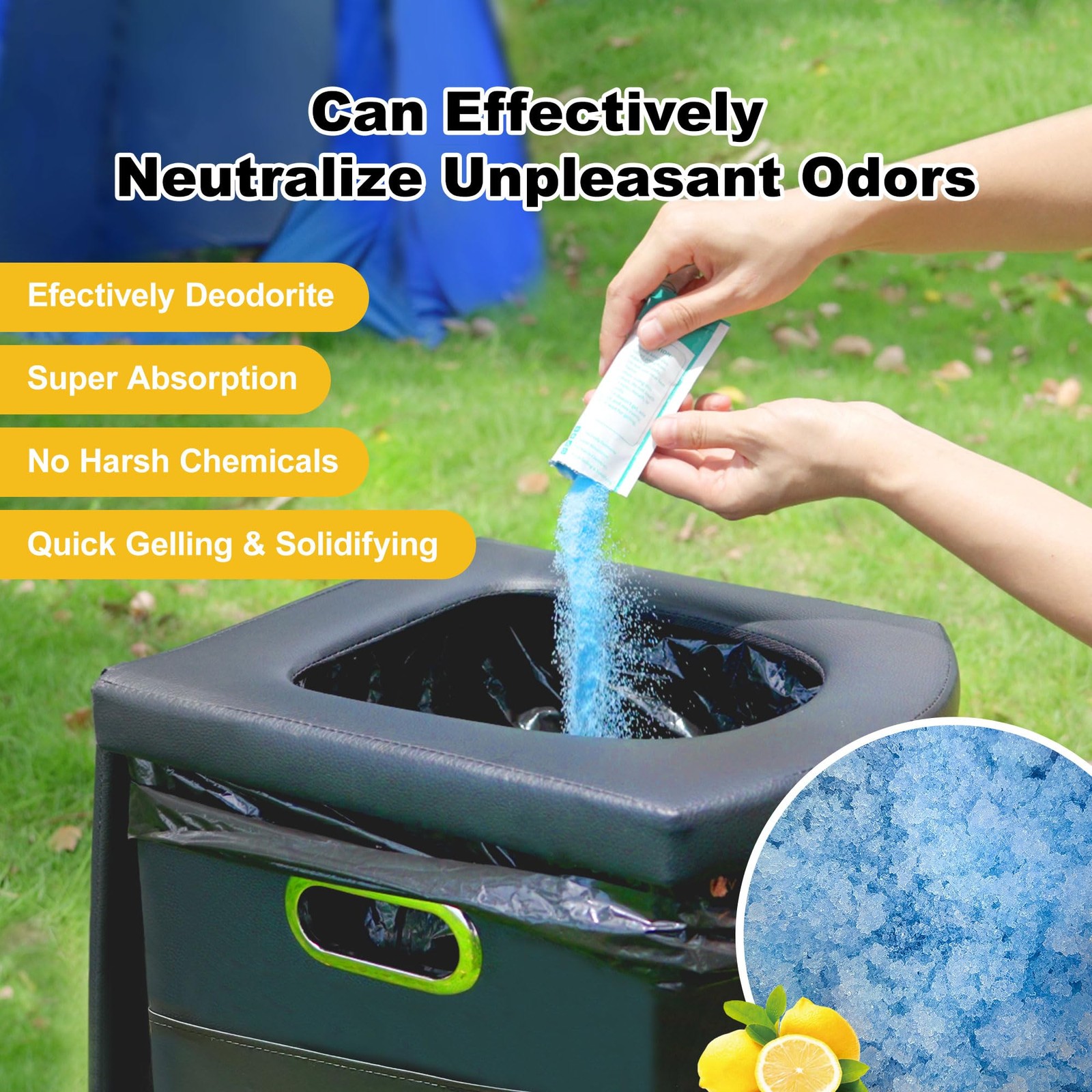 Super Absorbent Polymer 30 Packs,Portable & Fast-Absorbing Camp Toilet Chemic…