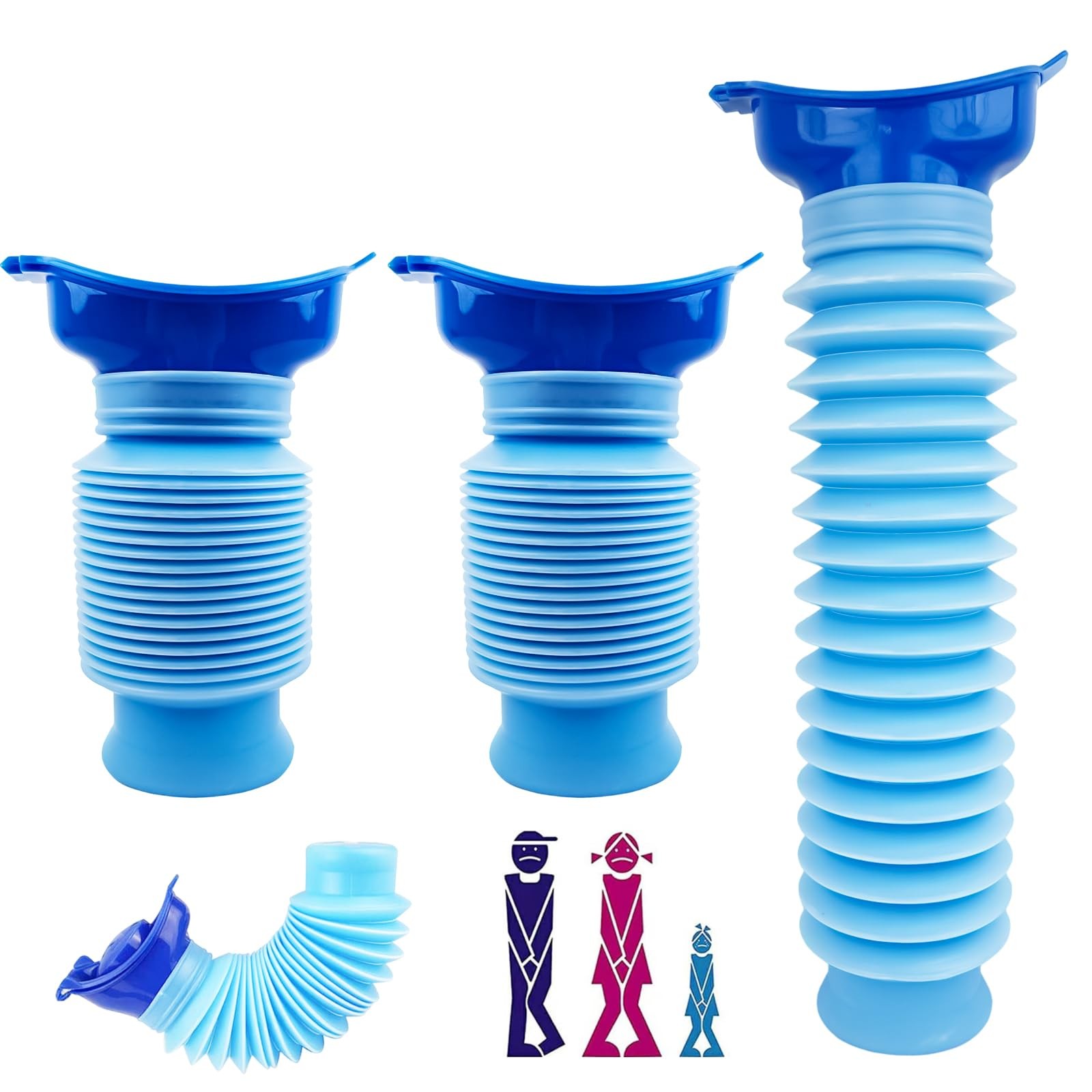 2 Pack Shrinkable Urine Bottle, 750ML Unisex Portable Mobile Toilet Pot…