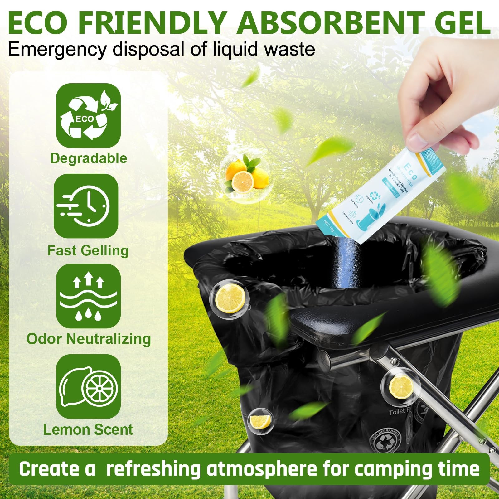 U-shaped Portable Toilet for Camping, 350LBS Stainless Steel Foldable Camp Tr…