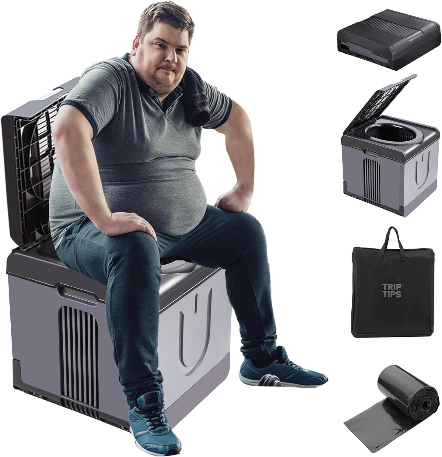 Updated Portable Potty for Camping Extra Large Folding Travel Toilet Camping Toi