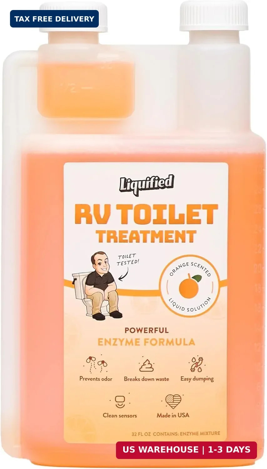 Liquified RV Toilet Treatment – Black Holding Tank Digester – Odor Eliminator –