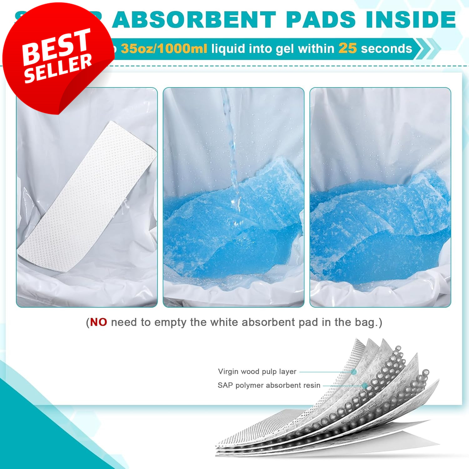 800ML Emergency Disposable Urinal Bags, 8/12/20/23/28 Pcs Camping Pee Bags Unise