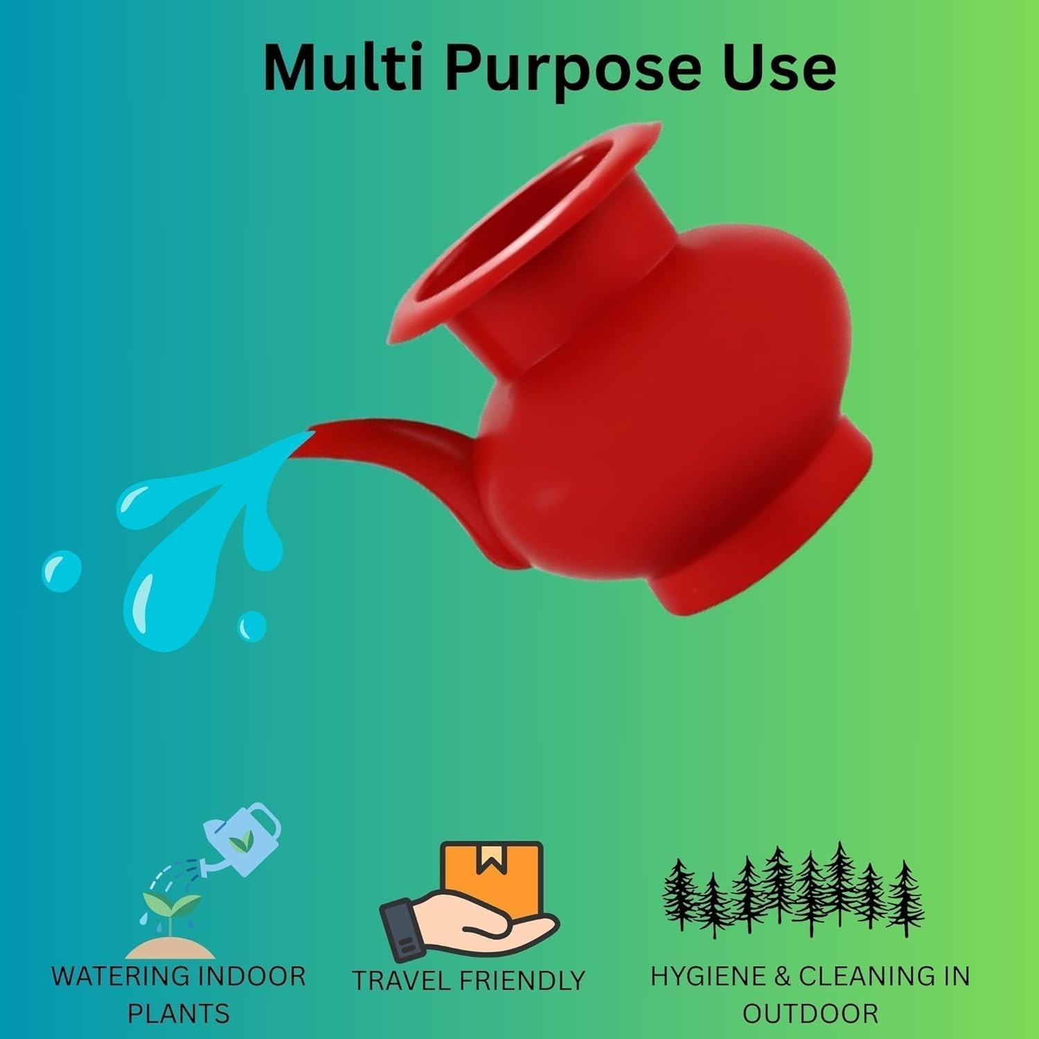 2.5L Plastic Lota Badna Water Jug for Wudu Personal Hygiene Toilet Wash ( Red )