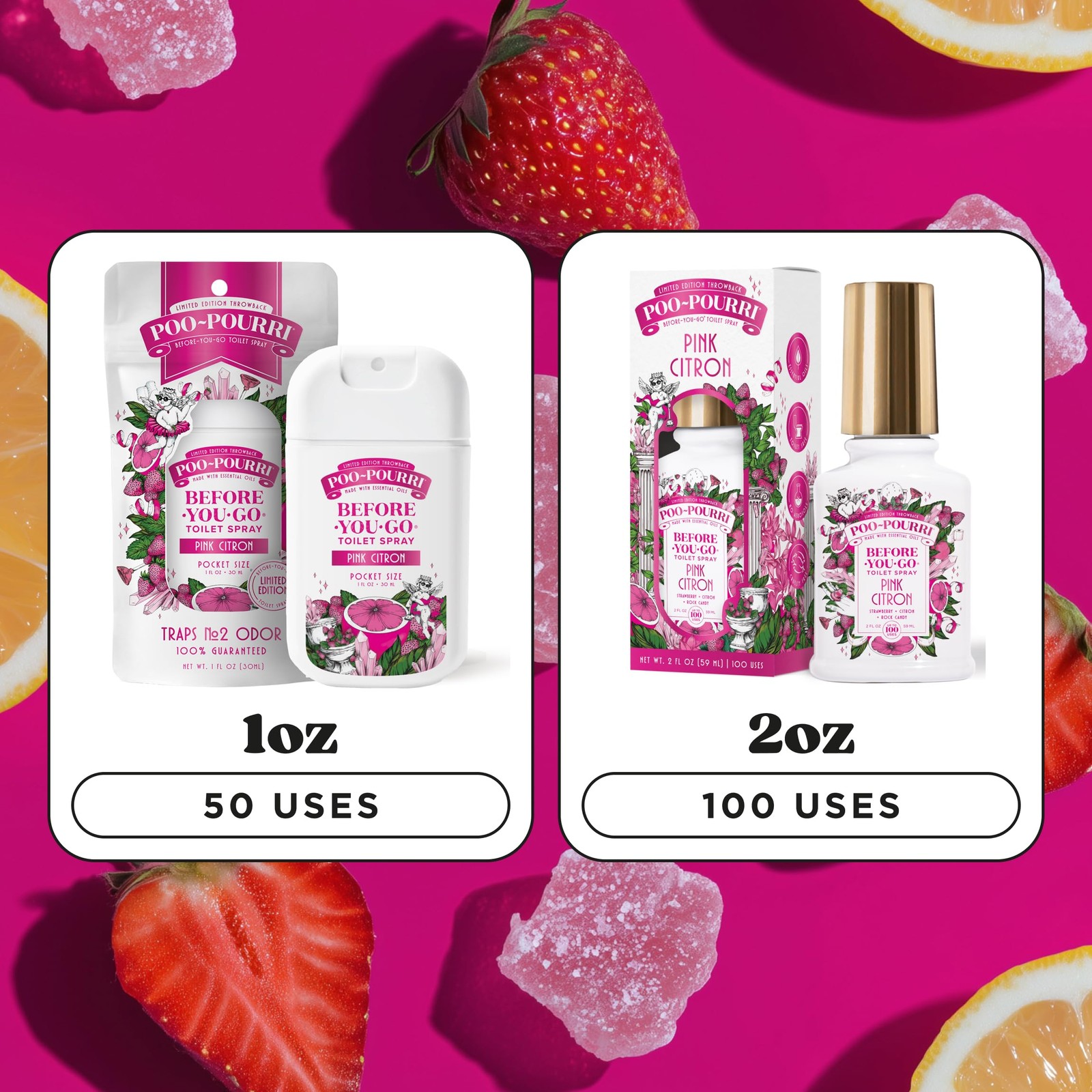 BeforeYouGo Pocket Toilet Spray, Travel Essentials, Pink Citron, 1 Fl Oz, Up …